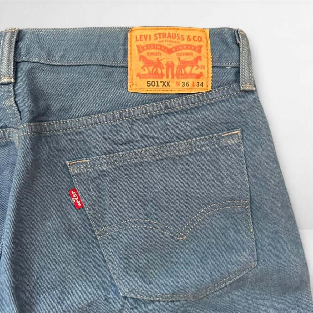 Vintage Levi's 501XX Straight Leg Button Fly Jeans Blue Denim